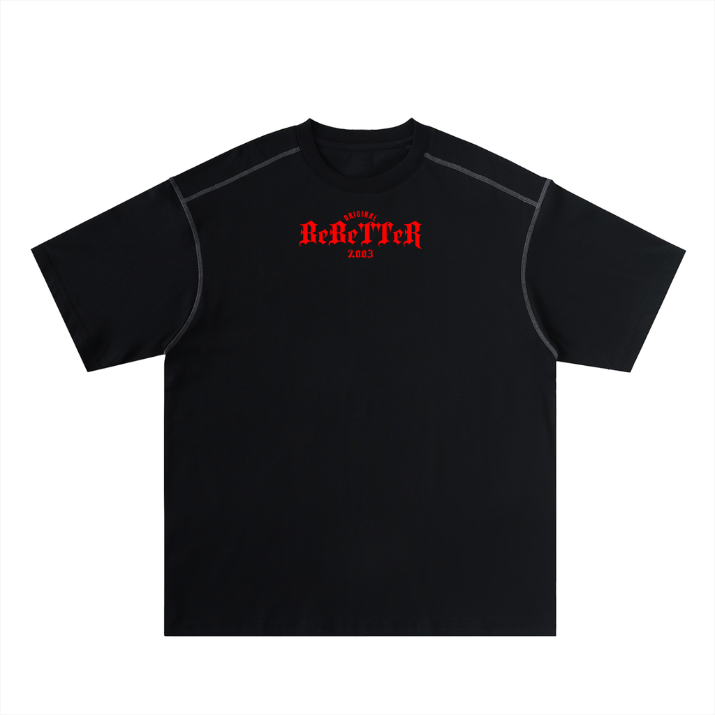Oversized Contrast-Stitched Cotton Tee