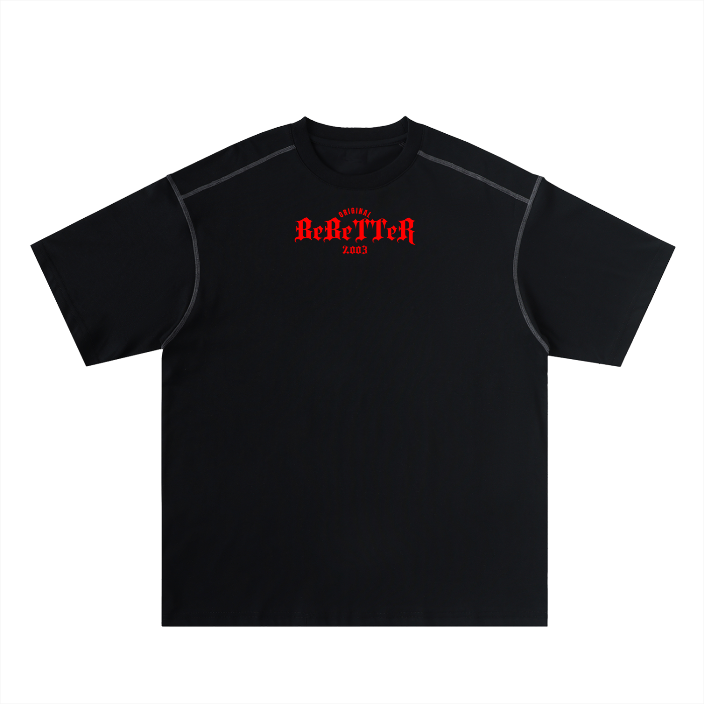 Oversized Contrast-Stitched Cotton Tee