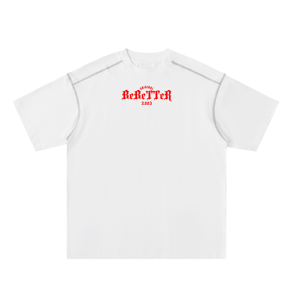 Oversized Contrast-Stitched Cotton Tee
