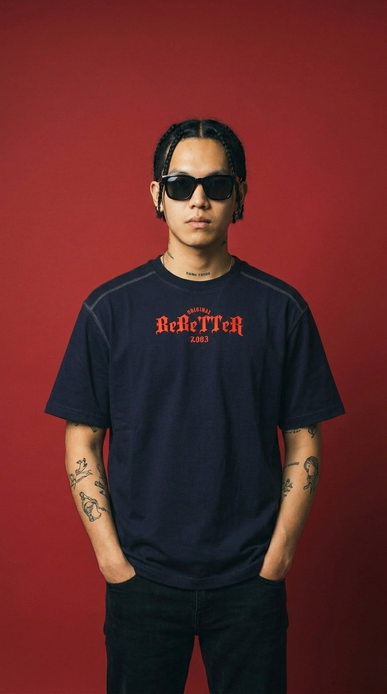 Oversized Contrast-Stitched Cotton Tee