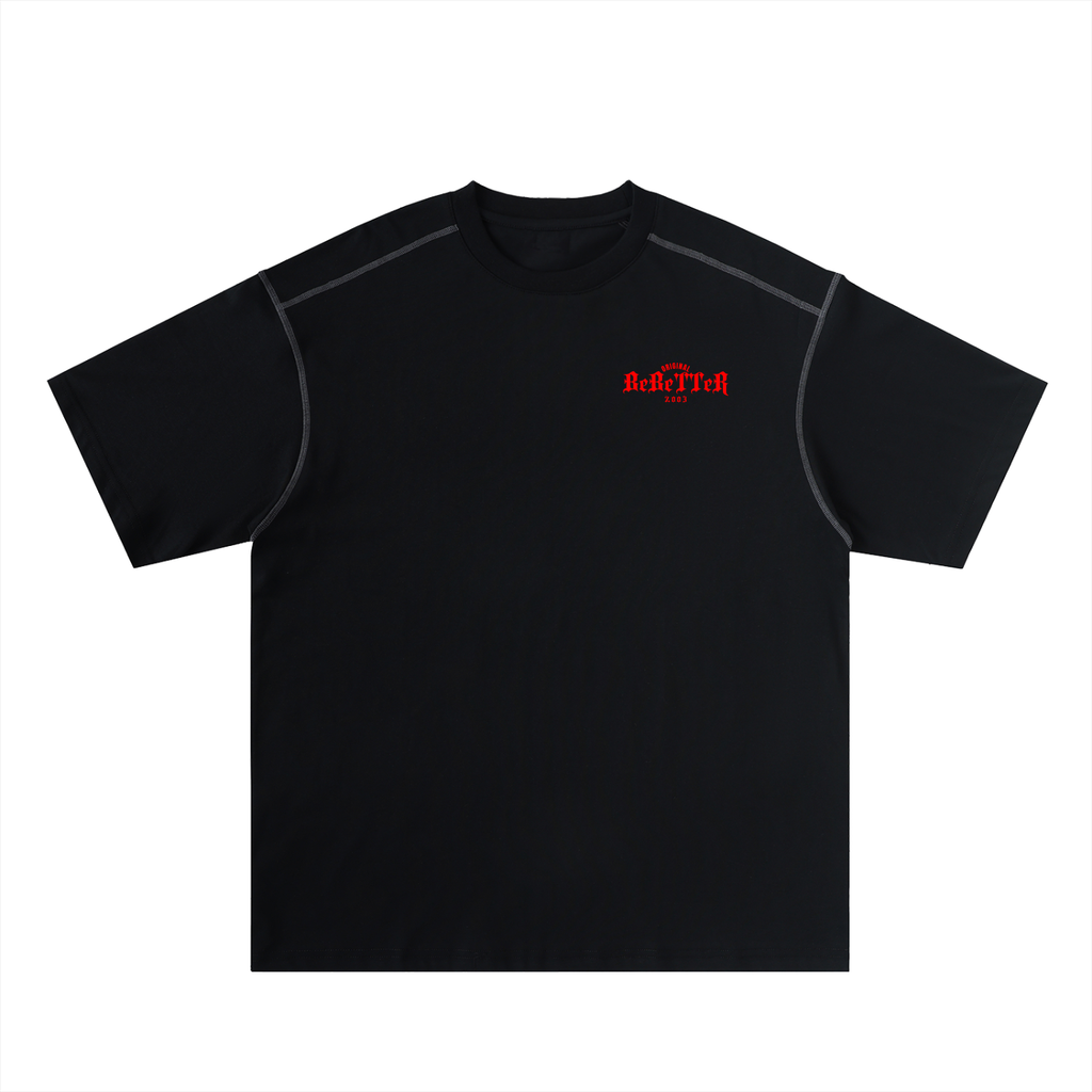 Oversized Contrast-Stitched Cotton Tee