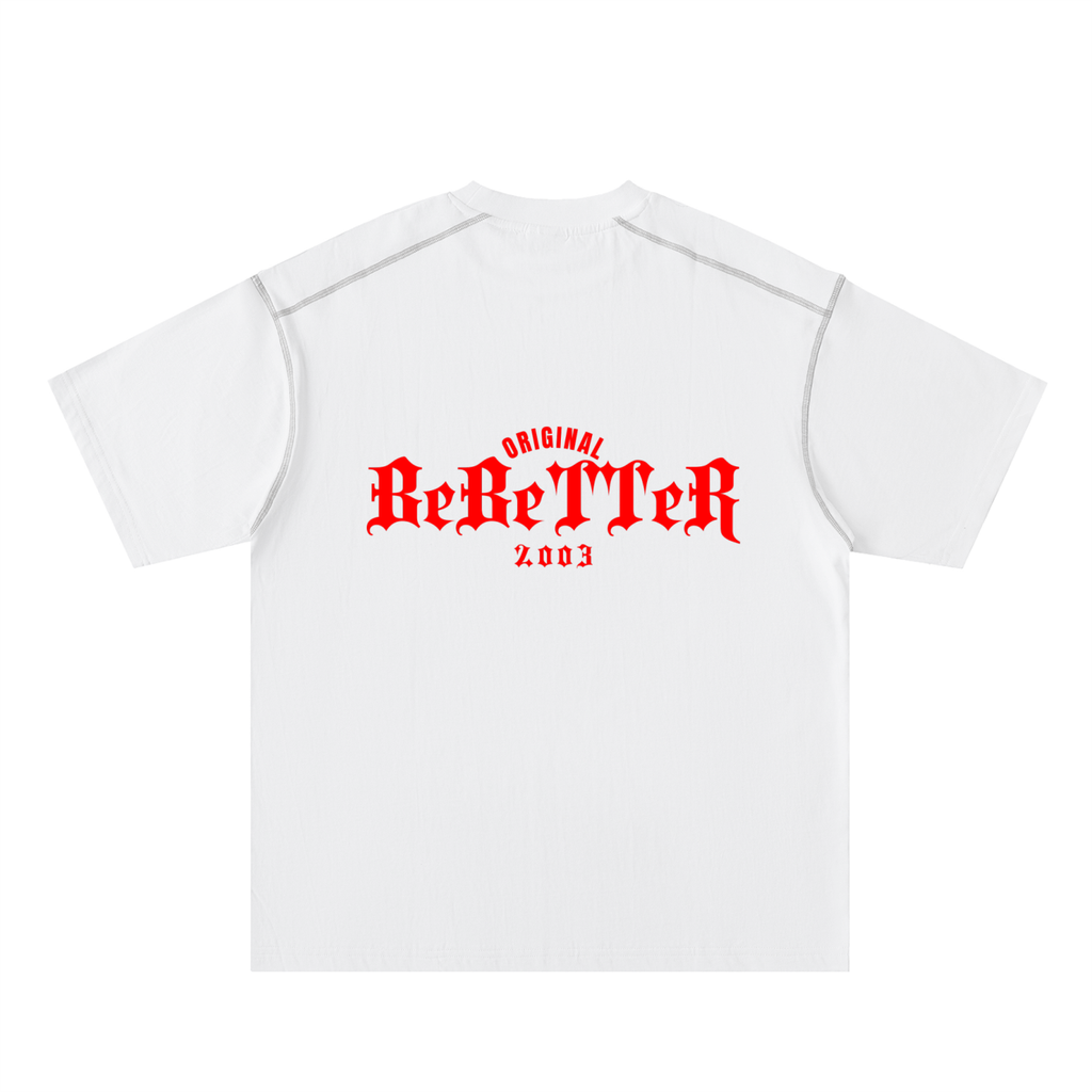 Oversized Contrast-Stitched Cotton Tee