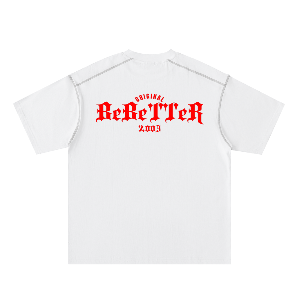 Oversized Contrast-Stitched Cotton Tee
