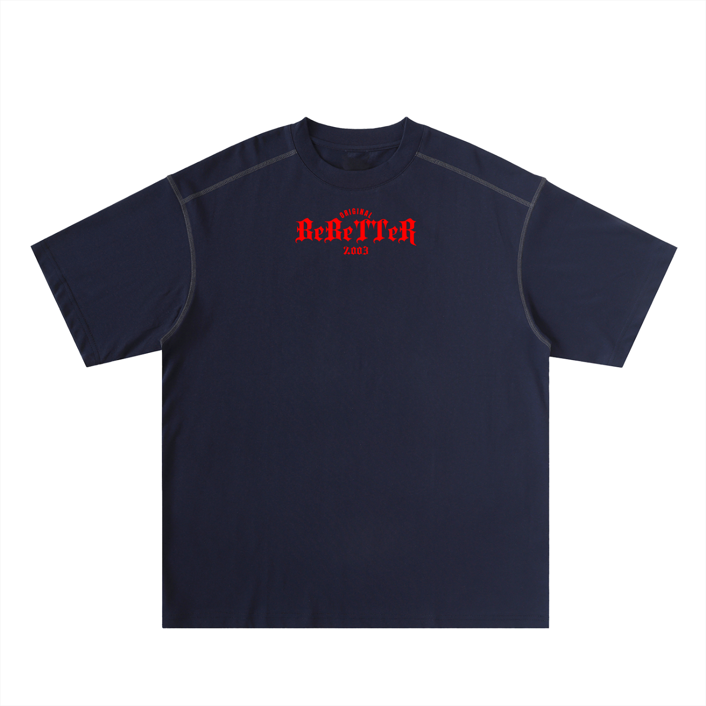 Oversized Contrast-Stitched Cotton Tee