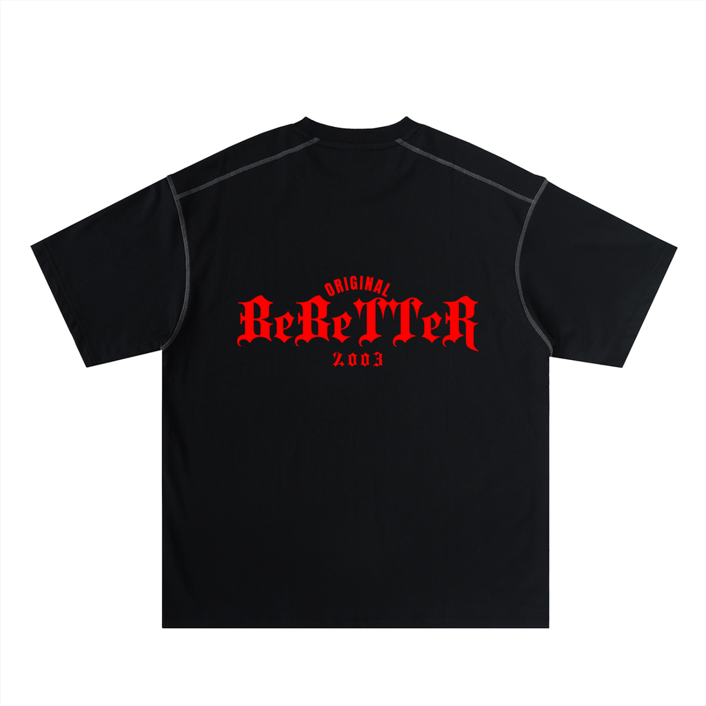 Oversized Contrast-Stitched Cotton Tee